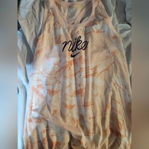 Nike Women's Tank Top - Peach and White